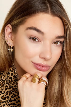 Pendientes Diamond Cross Color dorado Acero inoxidable h5 Imagen3